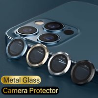 Metal Ring Camera Lens Protector Glass iPhone 11 12 13 14 Pro Max Full Cover Camera Protector iPhone 14 Plus 12 13 Mini