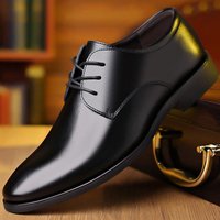 Autumn Formal Men's Business Leather Shoes Soft Sole Breathable Casual Shoes Lace Up Black Driving Shoes