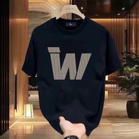 2024 Summer New Cotton Short Sleeve Versatile Fashion Creative Printed T-shirt Men's Trendy Brand Round Neck Top