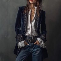 Velvet Lace Trim Long Sleeve Jacket – Solid Streetwear Blazer Navy Camel & More