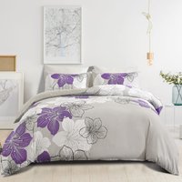 Soft Fiber Floral Pattern Breathable Three Piece Bedding Set Quilt Cover Duvet Cover