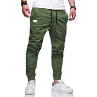 Block Drawstring Cargo Pants Flap Pockets Comfy Casual Jogger Pants