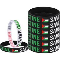 12 24Pcs Free Palestine Flag Silicone Bracelet Palestine Symbol Letter Pattern Wristband Memorial Faith Coloring Silicone Bracelet