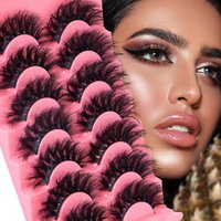7 Pair Mink False Eyelashes Spiky Curl Thick Dramatic Lashes Voluminous & Lightweight Stage Makeup & Glam Parties