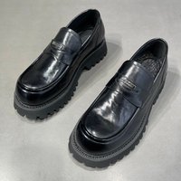 Leather Korean Version Trendy Handsome Casual Sponge Cake Genuine Leather Loafers British Style