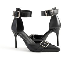 Pointed belt buckle thin heel sandals women after empty high heels Bao head sandals women summer outside wear