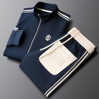 Clothing Autumn Casual Sports Suit Two Piece Suit Fashion Trend Side Stripes Couple Wear