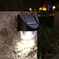 Solar Fence Lights Outdoor Waterproof Garden Wall Lights Steps Balcony Pathway Villa LED Mirror Light 6 Illumination