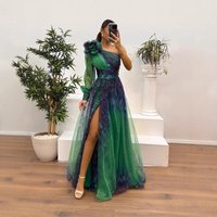 Clothing Ins Hot Style Off Shoulder Mesh Printed Temperament Dress Party Dress