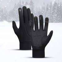 Drivedirect 1 Pair Snow Gloves Warm Thermal Comfortable to Wear Shock-Absorbing Touch-screen Friendly Cycling Gloves for Sport
