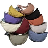 Unisex Nylon Solid Color Basic Sports Dumpling Shape Zipper Fanny Pack