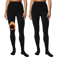 120D Thermal Opaque Tights – Thickened Winter Leggings With Anti-Slip Waist & Reinforced Toe, Stretch Plus Size (S-XL, Black)