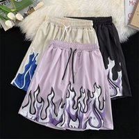 oldschool flame casual shorts summer fashion brand high street niche loose sports five point pants