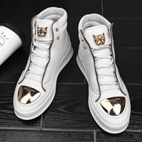 High Top Leisure Sneakers Fashion Skateboard Leopard Platform Shoe Sport Training Shoes Men Ankle Boots