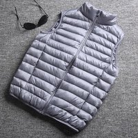 Men's plus Size Cotton Vest Lightweight Stand Collar Warm Outerwear Autumn Winter Trade Cross Border