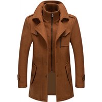 Men's Coat Double Neck Thick Autumn/Winter Super Men's Jacket Collar Men's Woolen Jacket