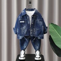 s Clothing Denim Suit 2024 Autumn Clothing Handsome Spring Autumn Clothing Two piece Suit Trendy