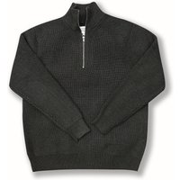 Unisex Four Corner Half Zip Turtleneck Sweater Cotton Knit Blend Cardigan Loose Fitting Relaxed Style Men's Knit Top
