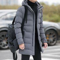 Men’s clothing long thick hooded winter jacket