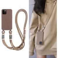 Crossbody Lanyard Solid Soft Phone Case For iPhone 13 MiNi 12 11 Pro Max 14 Pro XS XR X 8 7 Plus SE3 Korea Strap Silicone Cover