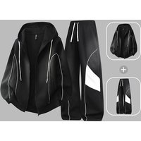 2026Spring Autumn Style Youth Trendy Brand Hooded Zip-up Sweatshirt Jacket And Sweatpants Loose Casual Sportswear Men's Suit