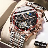 Men Automatic Mechanical Watch Hollow Tourbillon Waterproof Luminous Date Week Stainless Steel Men's Watches