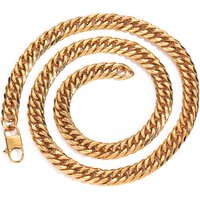 Chain Necklaces Hip Hop Titanium steel necklace Denim button six sided grinding Cuban chain real plated stainless steel bracelet
