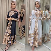 women's Arabic print big swing dress