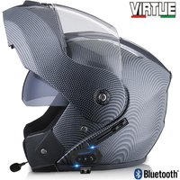 Electric motorcycle helmet four season full helmet double lens Bluetooth uncovered helmet