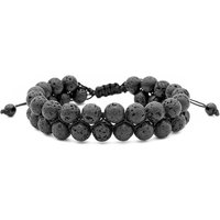 2020 New Product 8MM Volcanic Stone Synthetic Turquoise Braided Rope Double Layer Beaded Bracelet