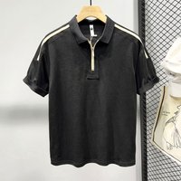 Clothing Trendy Retro Blocked Short Sleeved Polo Shirt Summer Thin Simple Casual T Shirt