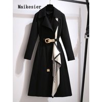 Autumn Belt Elegant Fashion Mid Length Windbreaker Trench Coats Coats Trench Coat Winter Clothes