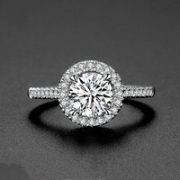 D One Carat Pure Marriage Proposal Engagement Ring Moissanite Diamond Round Package Ring
