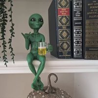 Cross Border Alien Resin Figurine UFO Indoor Outdoor Garden Decoration Small Statue Home Decor