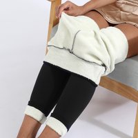 clothing popular spot large plus velvet tight warm pants autumn winter lamb velvet thickened stretch leggings
