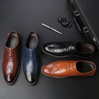 Business Leather Formal Large Fashion Pointed Toe Lace up Shoes European French