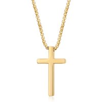 Jewelry Silver Jewelry Metal Electroplating Jewelry Jewelry Simple Personality Smooth Stainless Steel Cross Accessories Hip Hop Nec