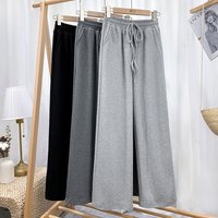 Women's High Waist Wide Leg Pants - Soft Linen Blend Fabric, Comfortable Loose Fit Casual Trousers For Summer & Spring, Straight Cut With Pockets