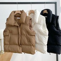 stand collar sleeveless cotton vest wearing vest coat trendy.