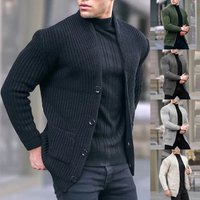 Clothing European American Fashion Cardigan Long Sleeved Loose Solid Pocket Button Slim Fit Autumn Winter Sweater