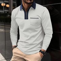 clothing long sleeve lapel fashion slim pocket T shirt