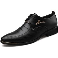 Spring New Plus Size Leather Business Formal Shoes, Men's Lace Up Casual Shoes