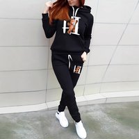 Clothing Fashion Print Solid Suit Leisure Sports Two Pieces