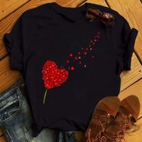 Women's Love Printed Short-sleeved Round Neck T-shirt