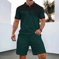 Waffle Knit Short Sleeve Shirt & Shorts Set Lapel Collar Pocket Summer Casual Matching Outfit