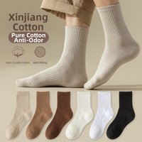 Mid Calf Socks Cotton Anti Odor Thin Sports Long Socks Autumn Winter Style