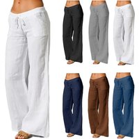 Daily Streetwear Solid Full Length Casual Pants Wide Leg Pants