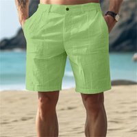 Men's Summer Linen Fashion Beach Breathable Shorts Casual Straight Leg Cross Border Wholesale Clothing
