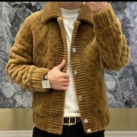 Clothing Spring autumn lapel sweater coat light luxury cardigan sweater style fashion brand jacket top