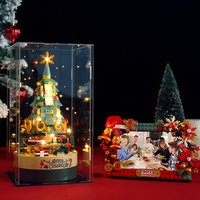 Christmas tree building blocks rotating music box China national tide building blocks Christmas building blocks toys gift ornaments national tide toys